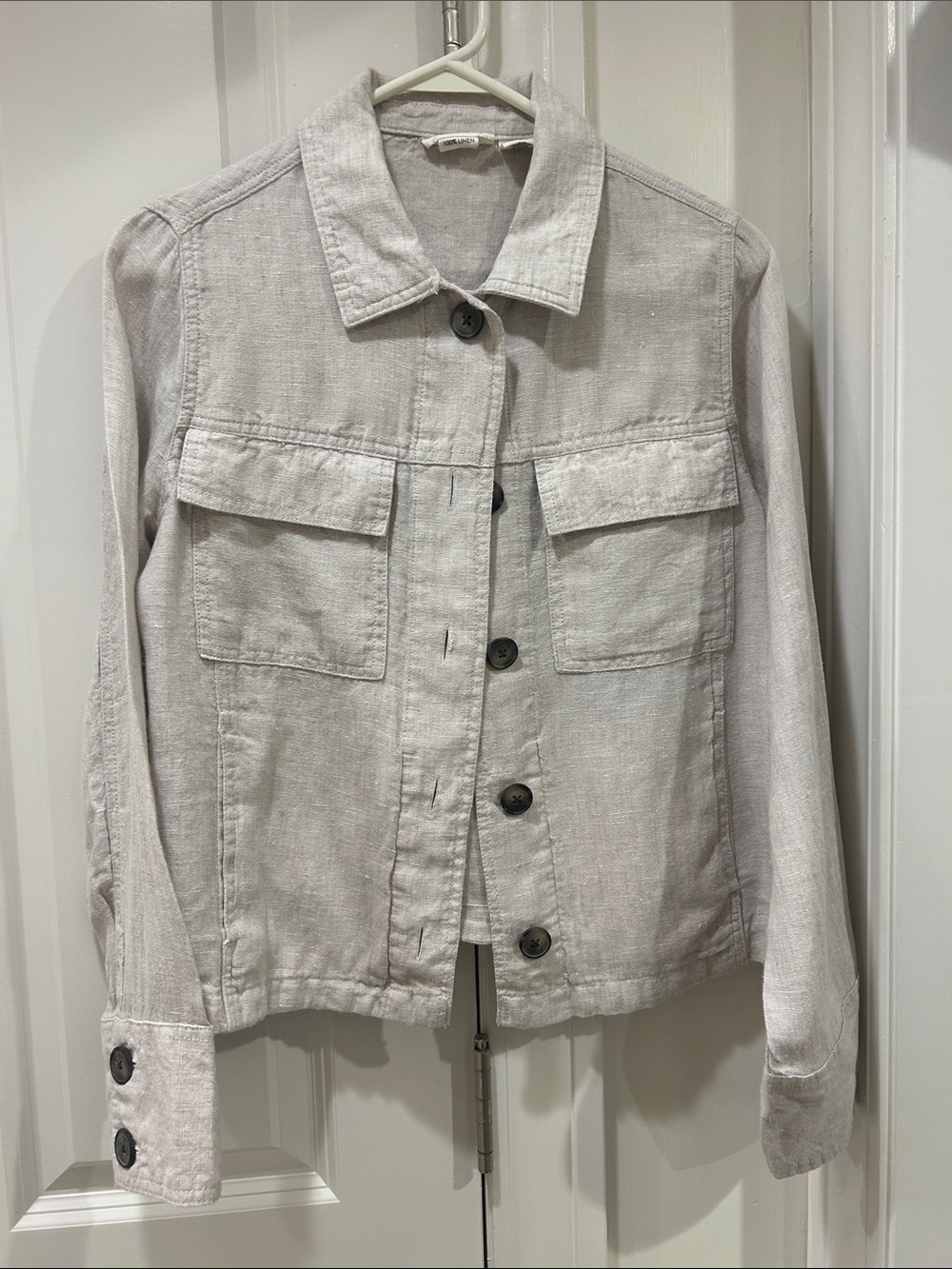 Nicole Miller Light Gray Button-Front Jacket